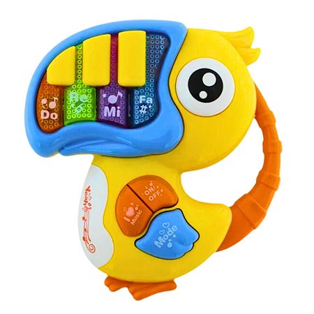 Tecladinho Musical Tucano Brinquedo Divertido Colorido