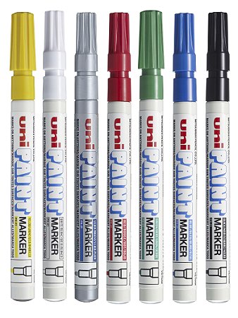 Caneta Permanente Uni Paint Marker 7 Cores