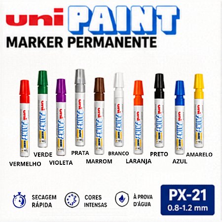 Caneta Marcador Permanente Uni Paint Marker Escolha a Cor