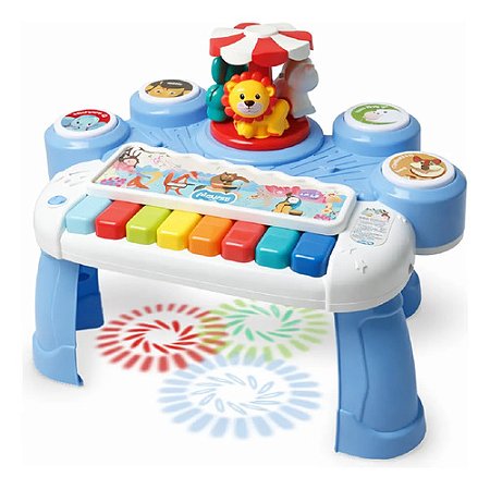 Mesinha Musical Infantil Carrossel Bichinhos Luz E Som