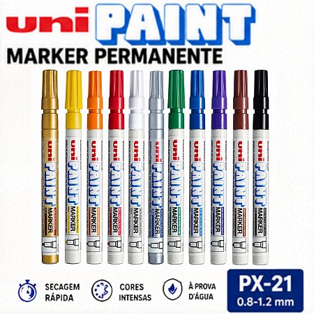 11 Canetas Marcador Permanente Uni Paint Marker Px-21