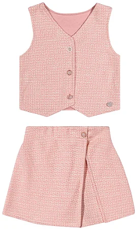 Conjunto Maria Luiza - Tweed Rosa