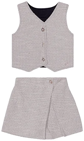 Conjunto Maria Luiza - Tweed Preto