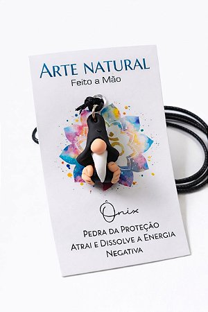 Colar Duende Biscuit com Ônix - Proteção e Magia