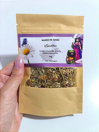 Banho de Ervas Equilíbrio - Camomila, Lavanda, Sálvia e Rosa Branca