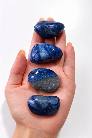 Quartzo Azul Rolada - Calma Mental, Comunicação Consciente e Cura Emocional