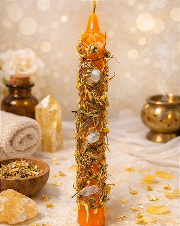 Vela Ritualística - Alegria, Brilho Pessoal e Vitalidade