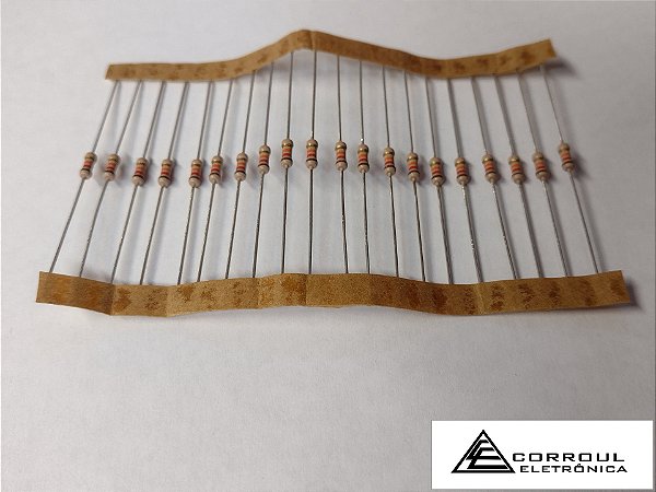 RESISTOR DE CARBONO CR25 1K 1/4 WATT 5% - KIT COM 20 PEÇAS