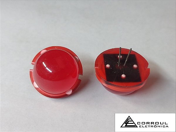 LED DOMO 20mm - VERMELHO DIFUSO - 5,5V - 20mA - 75mcd - KINGBRIGHT