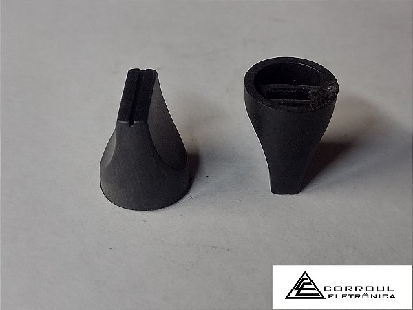 KNOB PLÁSTICO P/ SLIDE POT. MOD. PS-10 - 12X15mm - EQUALIZADOR - PRETO