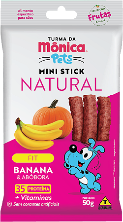 Petisco Sticks Cães Turma da Monica Fit Banana e Abobora 50g