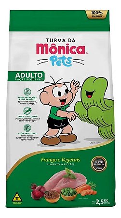 Ração Cães Pequenos Frango E Vegetais Turma Da Monica 2,5kg