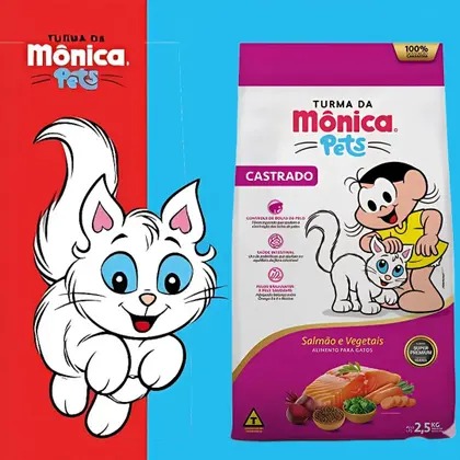 Ração Gatos Super Premium Turma Da Mônica Castrado Sal e Vegetais 2,5kg