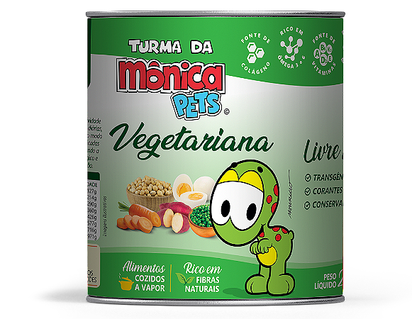 Turma da Mônica Lata de Ração Vegetariana para Cães - 280g