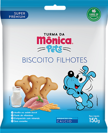 TURMA DA MONICA - BISCOITO FILHOTES SABOR LEITE 150 gramas
