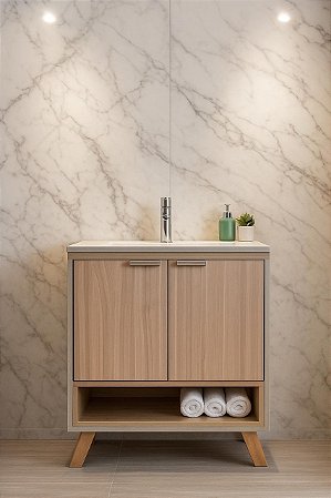 Gabinete Banheiro 2 Portas Compacto MDF