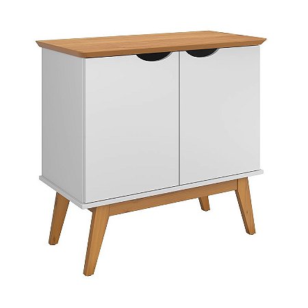 BUFFET 2 PORTAS PRISM BRANCO ACETINADO/CINAMOMO