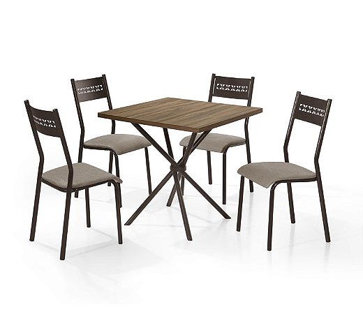 CONJUNTO MESA LIZ DC QD. 0,80X0,80 MDP-4 CAD.TITANIUM DC - C - BC-80 - MR - MR - NT