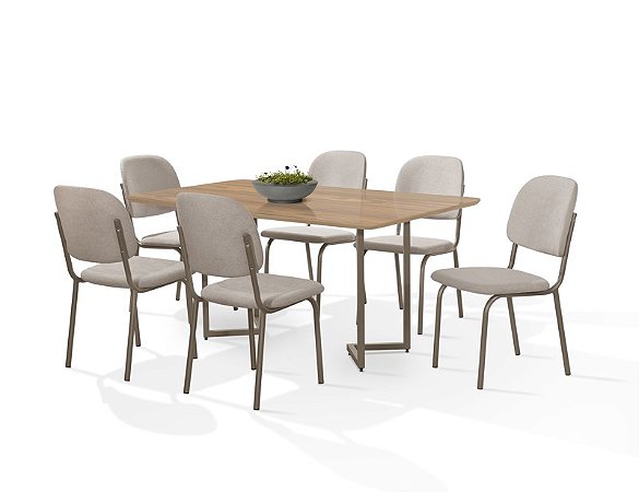 CONJUNTO MESA NAPOLI DC 1,60X0,90 MDF-BP-6 CAD.NAPOLI DC - A - A-518 - CHAMP- CHAMP- CAN