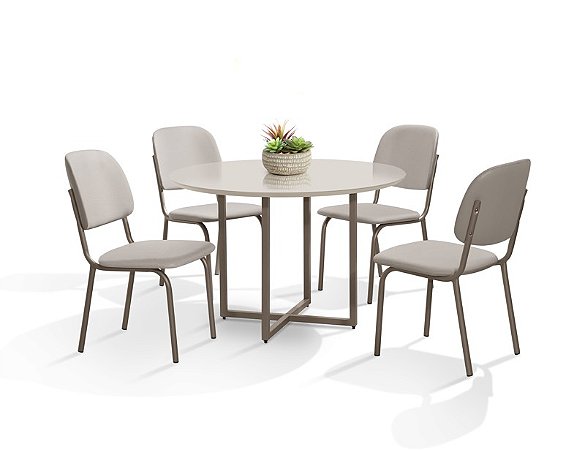 CONJUNTO MESA ROMANA DC 1,10 MDF C/VIDRO-4 CAD.NAPOLI DC - F/V A - A-512 - A-508 - FENDI - FENDI - OFW