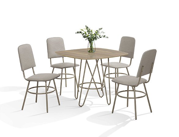 CONJUNTO MESA LAIS DC QD. 0,90X0,90 MDF-BP-4 CAD.LAIS DC - C - BC-81 - CHAMP - CHAMP - CAN