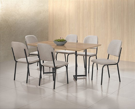 CONJUNTO MESA NAPOLI DC RT 1,60X0,90 MDF-BP-6 CAD.NAPOLI DC - A - A-518 - BLA - BLA - CAN