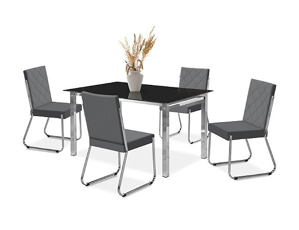 CONJUNTO MESA ONIX CR RT. 1,20X0,80 VD SERIG-4 CAD.DALLAS NEW CR - B-368 - B-368 - VPR