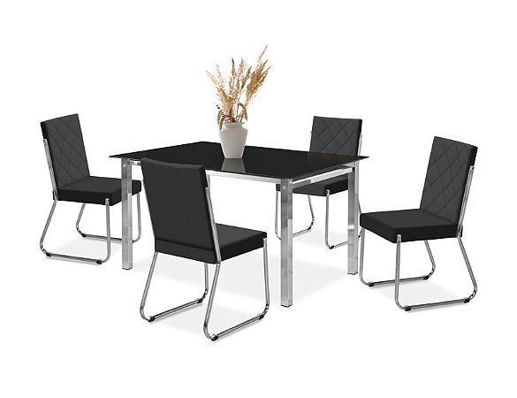 CONJUNTO MESA ONIX CR RT. 1,20X0,80 VD SERIG-4 CAD.DALLAS NEW CR - B-364 - B-364 - VPR