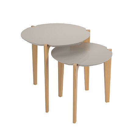 CONJUNTO MESA LATERAL FLORIDA 0,50/0,60 OFF WHITE