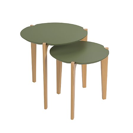 CONJUNTO MESA LATERAL FLORIDA 0,50/0,60 VERDE FLORESTA