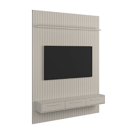 PAINEL FRISADO OSLO COM BANCADA BALI OFF WHITE