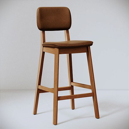 Conjunto 2 Banquetas Classic Boucle Marrom/Nature