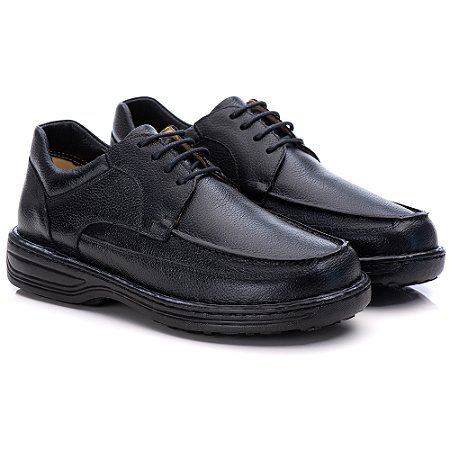 Sapato Casual Conforto Couro Preto