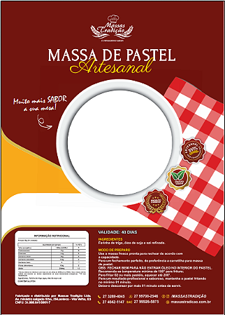 Massa de Pastel Tradição Artesanal 1kg