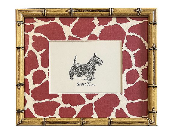 Quadro Scottish - Bambu + Girafa Vermelha