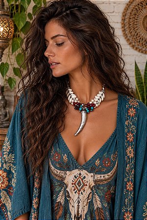 Colar/Choker Petra - Acompanha brincos