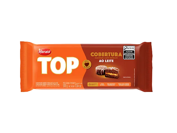 Cobertura de Chocolate Ao Leite Top Harald 500g Barra