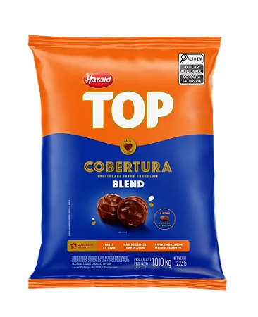 Cobertura de Chocolate Blend Top Harald 1,01kg Gotas