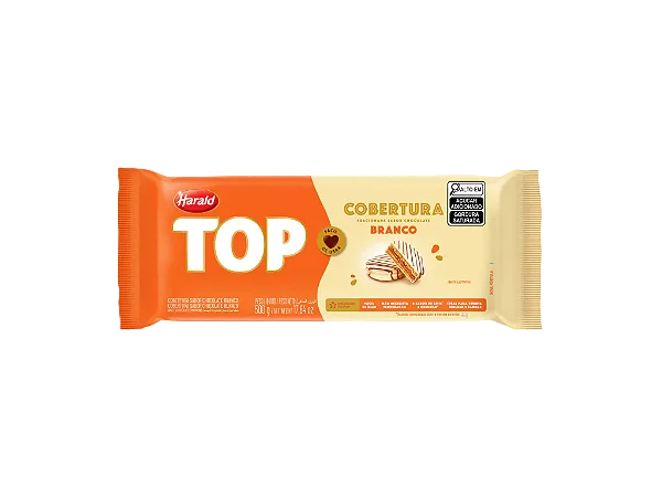 Cobertura de Chocolate Branco Top Harald 500g Barra