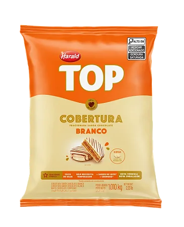 Cobertura de Chocolate Branco Top Harald 1,01kg Gotas