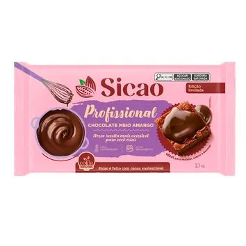 Chocolate Meio Amargo Sicao Profissional 2,1kg