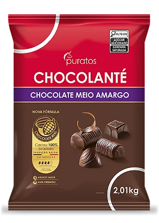 Chocolate Meio Amargo Gotas Chocolanté 2,01kg Puratos