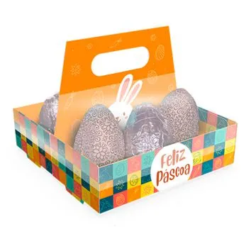 Cesta Porta Ovos com Alça 6 Ovos 50g