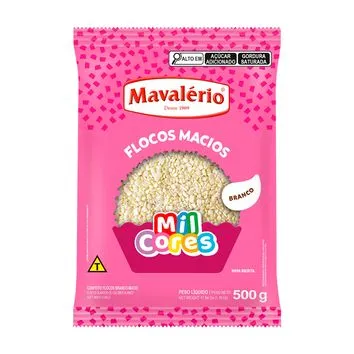Flocos Macios Branco 500g Mavalério Mil Cores