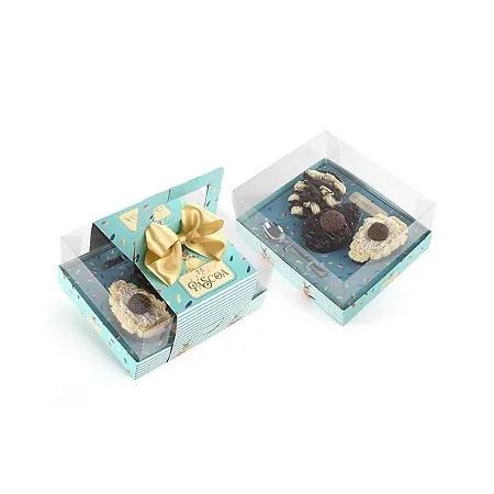 Caixa para 3 Ovos de Colher de 150g com Cinta 1 und - Coleção Green - Joy Pack