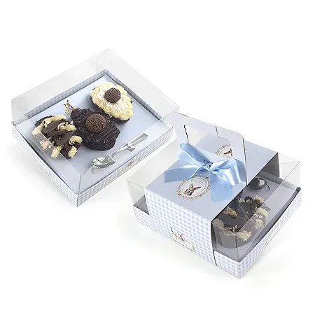 Caixa para 3 Ovos de Colher de 150g com Cinta com 1 un - Coleção Vichy - Joy Pack