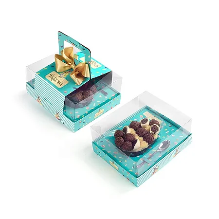 Caixa Ovo de Colher de 250g, 350g ou 500g Ajustável com Alça com 1 un - Coleção Green - Joy Pack