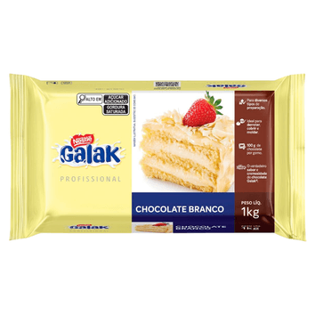 Chocolate Galak Branco Barra 1kg Nestlé