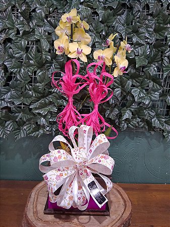 Vaso de Orquídea Amarela