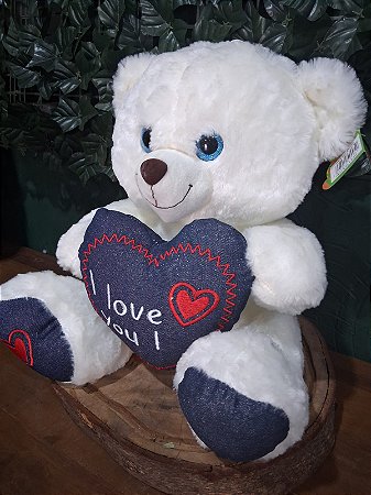 Urso de Pelúcia “I Love You” – Branco